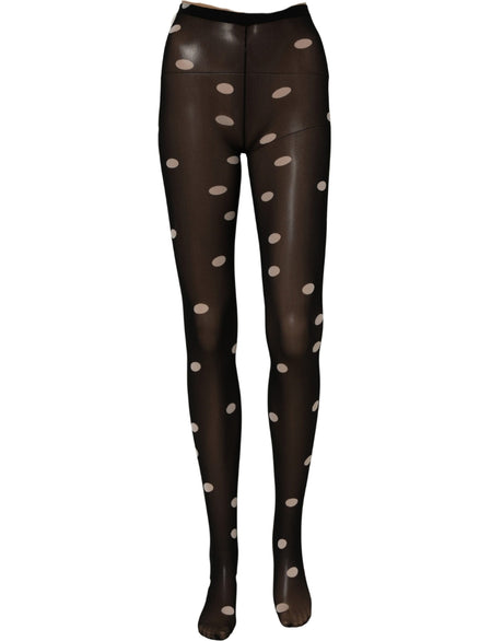 Dolce & Gabbana Black Polka Dot Tights Stockings Pantyhose Socks