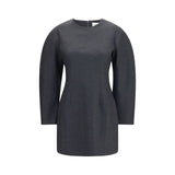 P.A.R.O.S.H. Gray Wool Oves Aries Casual Dress