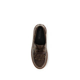 PINKO Brown Calf Leather Bos Taurus Platform Loafers