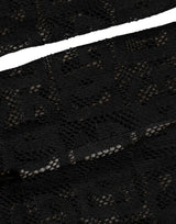 Dolce & Gabbana Black DG Logo Sheer Nylon Thigh High Socks