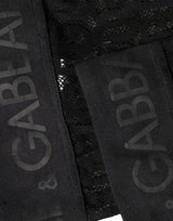 Dolce & Gabbana Black DG Logo Sheer Nylon Thigh High Socks