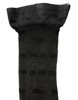 Dolce & Gabbana Black Sheer Logo Monogram Tights Stockings Socks