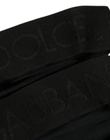 Dolce & Gabbana Black Nylon Logo Calf Long Women Accessory Socks