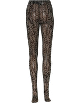 Dolce & Gabbana Black White All Over Print Sheer Stretch Tights Socks