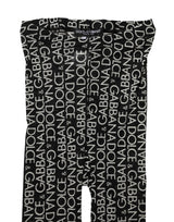Dolce & Gabbana Black White All Over Print Sheer Stretch Tights Socks