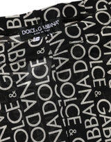 Dolce & Gabbana Black White All Over Print Sheer Stretch Tights Socks