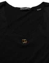 Dolce & Gabbana Black Gold DG Logo Cotton Sleeveless Tank Top