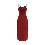 Magda Butrym Bordeaux Cotton Cocktail Dress
