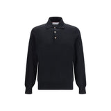 Brunello Cucinelli Black Cotton Long Sleeve T-Shirt