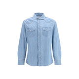 Brunello Cucinelli Blue Denim Shirt