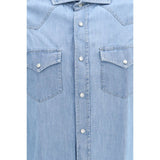 Brunello Cucinelli Blue Denim Shirt