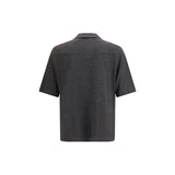Brunello Cucinelli Gray Linen Shortsleeve Shirt
