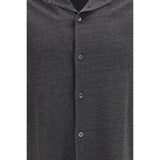 Brunello Cucinelli Gray Linen Shortsleeve Shirt