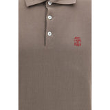 Brunello Cucinelli Brown Cotton Polo Shirt