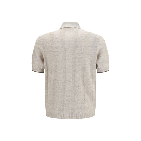 Brunello Cucinelli Beige Cotton Polo Shirt