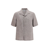 Brunello Cucinelli Gray Linen Shortsleeve Shirt