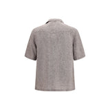 Brunello Cucinelli Gray Linen Shortsleeve Shirt