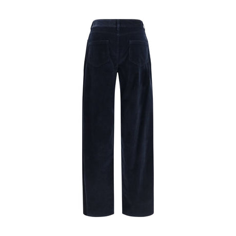 Max Mara Blue Cotton Casual Pants