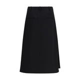 Fendi Black Wool Oves Aries Midi Skirt