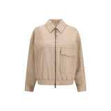 Brunello Cucinelli Beige Leather Leather Jacket
