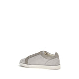Brunello Cucinelli Gray Suede Leather Low Top Sneakers