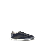 Brunello Cucinelli Blue Suede Leather Athletic Sneakers