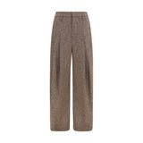 Brunello Cucinelli Brown Wool Oves Aries Casual Pants