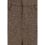 Brunello Cucinelli Brown Wool Oves Aries Casual Pants