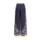Alemais Blue Silk Casual Pants