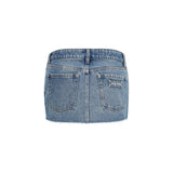 Miu Miu Blue Cotton Mini Skirt