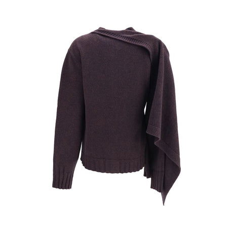 The Attico Brown Wool Oves Aries Cardigan