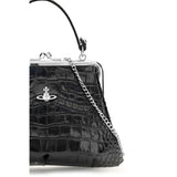 Vivienne Westwood Black Calf Leather Bos Taurus Shoulder Bag