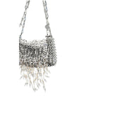 Rabanne Silver Stainless Steel Shoulder Bag
