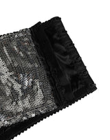 Dolce & Gabbana Silver Sequined Nyon Balconnet Bra Underwear
