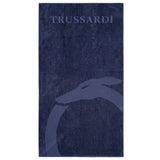 Trussardi Beachwear Blue Cotton Men's Beach Towel