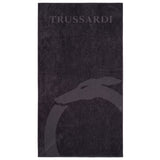 Trussardi Beachwear Black Cotton Men Beach Towel
