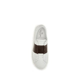 Valentino Garavani White Calf Leather Bos Taurus Low Top Sneakers