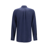 Dolce & Gabbana Blue Silk Dress Shirt