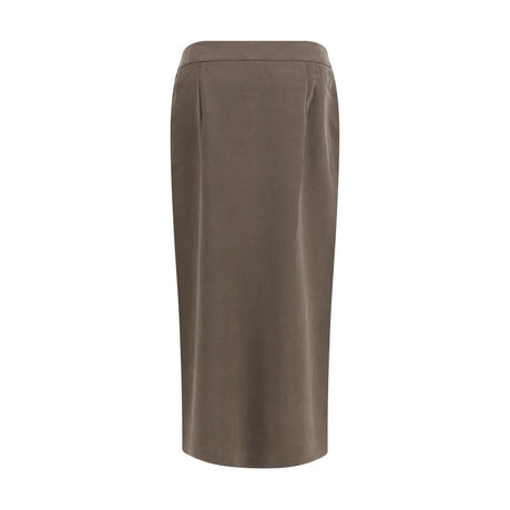 Giorgio Armani Brown Silk Long Skirt