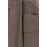 Giorgio Armani Brown Silk Long Skirt