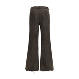 Rick Owens Bicolor Cotton Flared Jeans