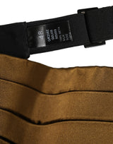 Dolce & Gabbana Brown Men 100% Silk Belt Waist Cummerbund