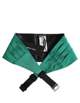 Dolce & Gabbana Green Men 100% Silk Belt Waist Cummerbund