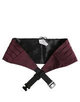Dolce & Gabbana Maroon Men 100% Silk Belt Waist Cummerbund