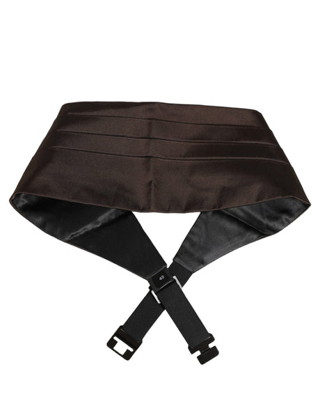 Dolce & Gabbana Dark Brown 100% Silk Belt Waist Cummerbund