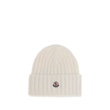 Moncler White Wool Oves Aries Beanie