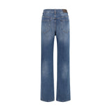 Brunello Cucinelli Blue Cotton Relaxed Fit Jeans