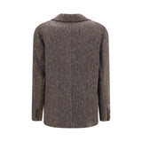 Brunello Cucinelli Brown Wool Oves Aries Biker Jacket