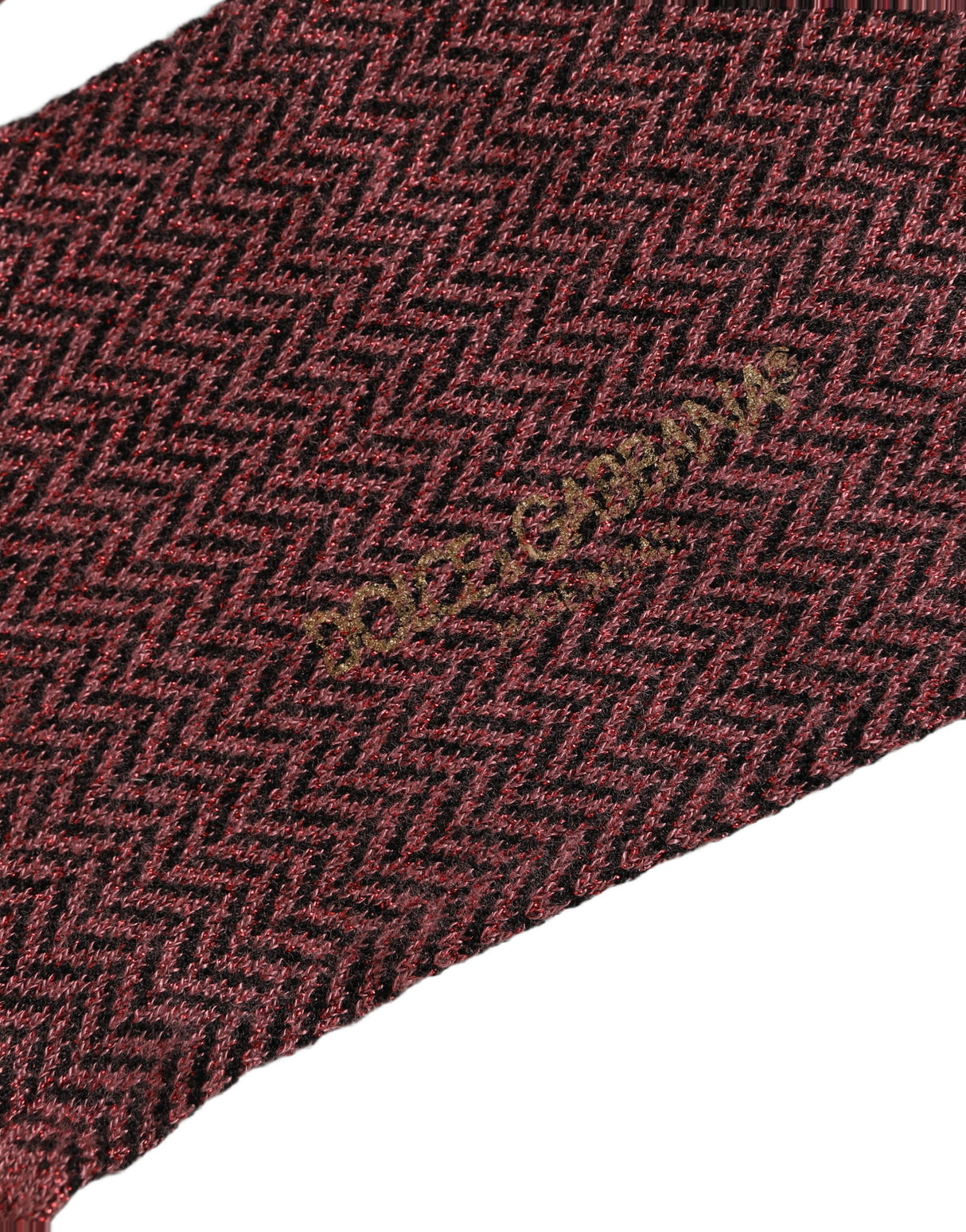 Dolce & Gabbana Burgundy Viscose Over The Calf Accessory Socks