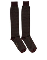 Dolce & Gabbana Burgundy Polka Dot Over The Calf Accessory Socks